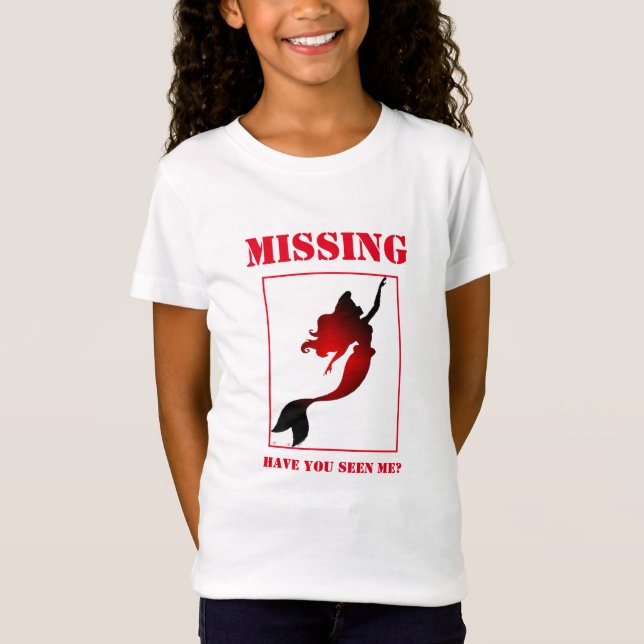 funny milk carton missing mermaid shirt design (Front)