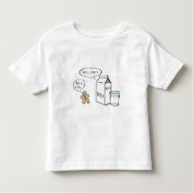 Funny Milk & Ginger Kids White T w/ Red Sleeve