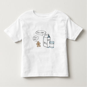 Funny Milk & Ginger Kids White T w/ Red Sleeve Toddler T-Shirt