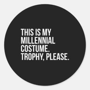 Funny Millennial Costume Contest Halloween Shirt J Classic Round Sticker