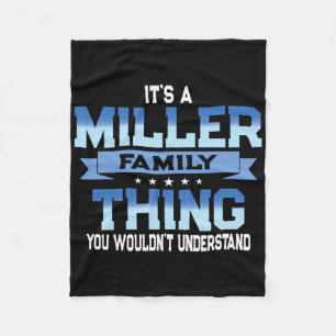 Funny Miller Family Reunion Tee Matching Vacation Fleece Blanket