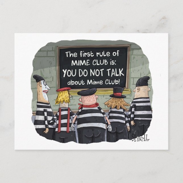 Funny Mime Club Postcard (Front)