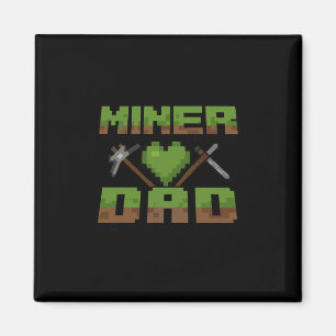 Funny Miner Dad Birthday Boy Party Video Gamer Pix Magnet