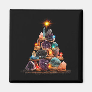 Funny Minerals Christmas Tree Graphic Crystals  Magnet