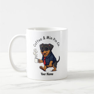 Funny Miniature Pinscher Dog Business Suit Coffee  Coffee Mug