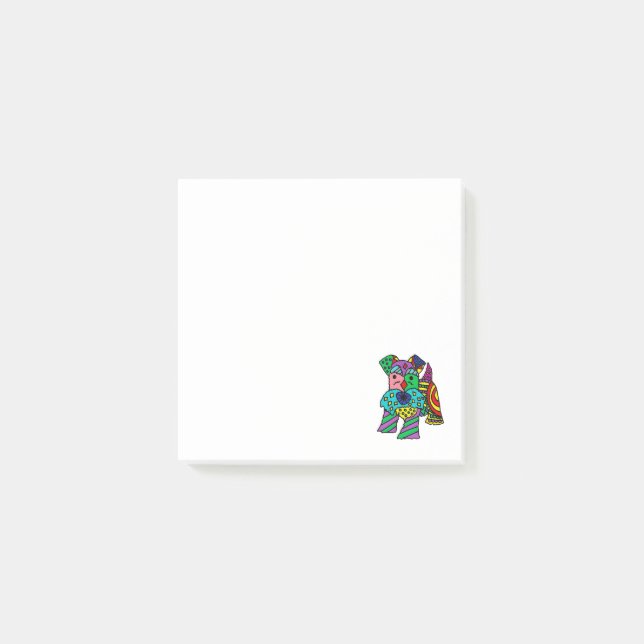Funny Miniature Schnauzer Dog Abstract Art Post-it Notes (Front)