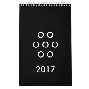 Funny Minimalism Circles Black and White Calendar