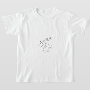 Funny Minimalist Cat Kids T-Shirt