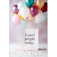 Funny Minimalist Gift Bag | I Can’t People Today 