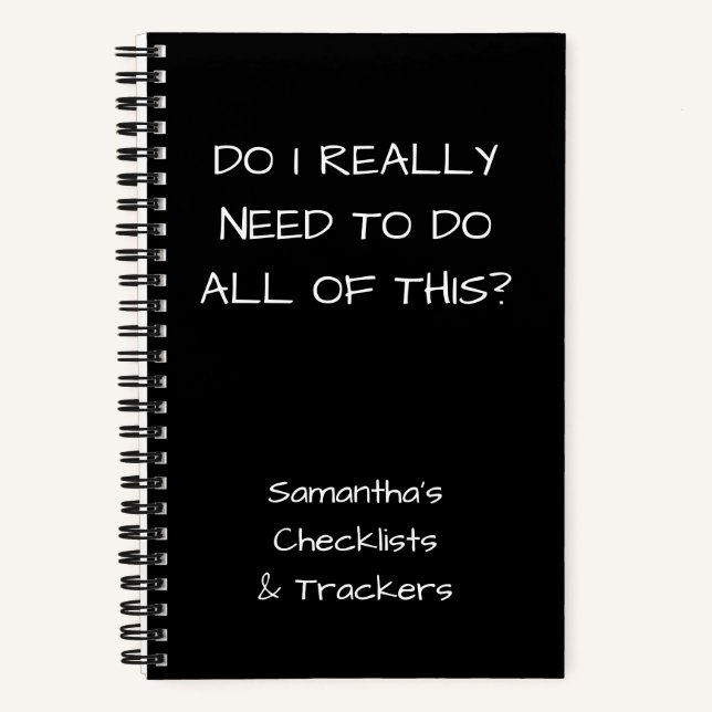 Funny Minimalist Name Black To Do Checklist Small  Notebook (Front)
