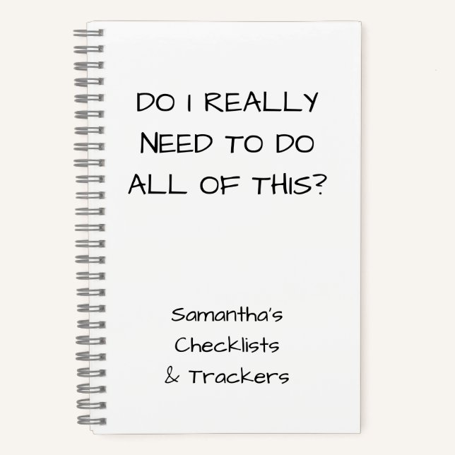 Funny Minimalist Name White To Do Checklist Small Notebook (Front)