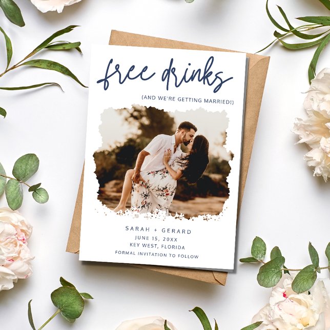 Funny Minimalist Photo Wedding Save the Date (Funny Minimalist Photo Wedding Save the Date)