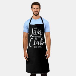 Funny Minimalist Typography The Liver Lovers Club Apron