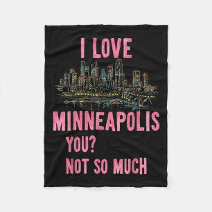 Funny Minneapolis Minnesota Night Skyline Vintage Fleece Blanket