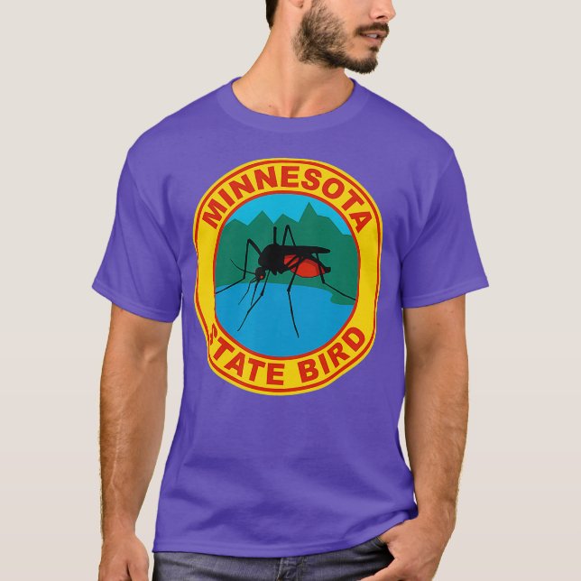 Funny Minnesota Mosquito State Bird T-Shirt (Front)