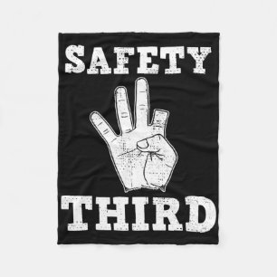Funny Missing Finger Safety Third Fireworks July 4 Fleece Blanket