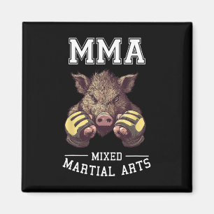 Funny Mma Boar - Thai Boxing Cage Fighting Magnet