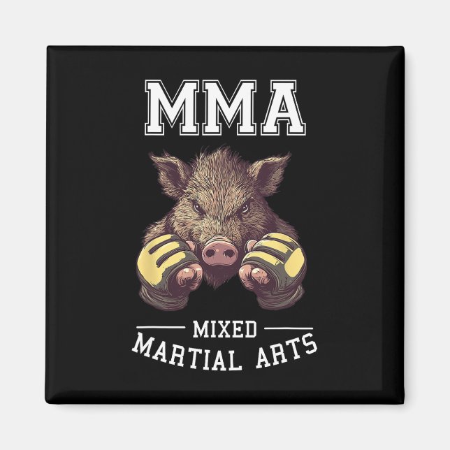 Funny Mma Boar - Thai Boxing Cage Fighting  Magnet (Front)