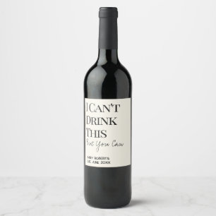 Funny Modern Baby Reveal Pregnancy Announcement  Wine Label