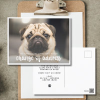 Funny Modern Change of Address Pet Dog Photo 