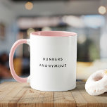 Funny Modern Dunkers Anonymous Cookie Lover  Mug<br><div class="desc">Whether you're a devoted dunker or simply a cookie enthusiast, this mug proudly displays your love for indulging in the sweet joy of dunking cookies. It's an ideal gift for yourself or any cookie lover in your life, adding a touch of personality to their morning coffee, afternoon tea, or late-night...</div>