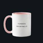 Funny Modern Dunkers Anonymous Cookie Lover  Mug<br><div class="desc">Whether you're a devoted dunker or simply a cookie enthusiast, this mug proudly displays your love for indulging in the sweet joy of dunking cookies. It's an ideal gift for yourself or any cookie lover in your life, adding a touch of personality to their morning coffee, afternoon tea, or late-night...</div>