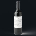 Funny Modern Script Bridesmaid Proposal Gift Wine Label<br><div class="desc">Pop the question to your bridesmaids with a bottle of wine and personalised wine labels. This design features modern script for the question "Will you be my bridesmaid?" and funny questions to ask. Customise this label with your own questions if you like to make it uniquely yours! A great addition...</div>