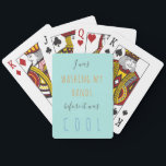 Funny modern script typography quote family playing cards<br><div class="desc">Funny quarantine humour trendy modern script quote "I was washing my hands before it was cool" mint green,  orange and blue family playing cards.             You can change the text with your own!</div>