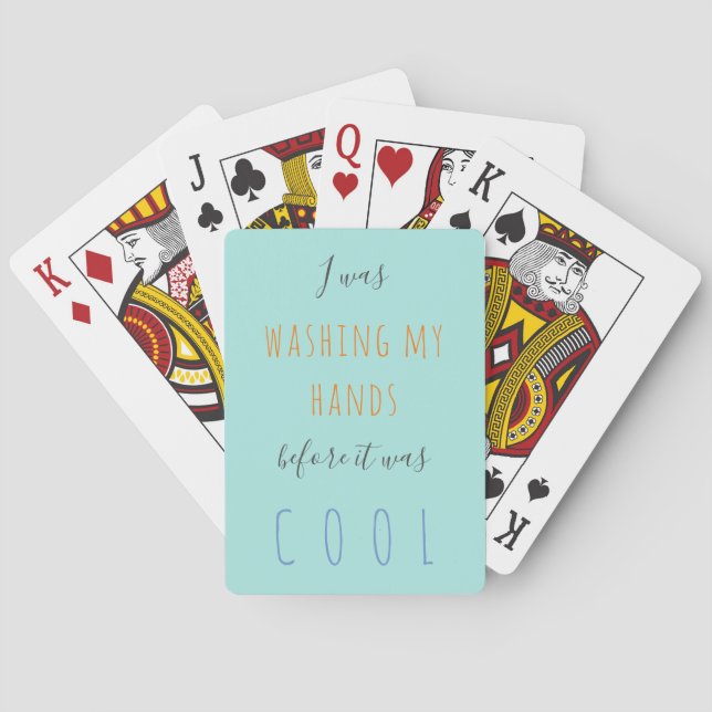 Funny modern script typography quote family playing cards (Back)