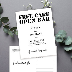 Funny modern simple casual wedding save the date announcement postcard