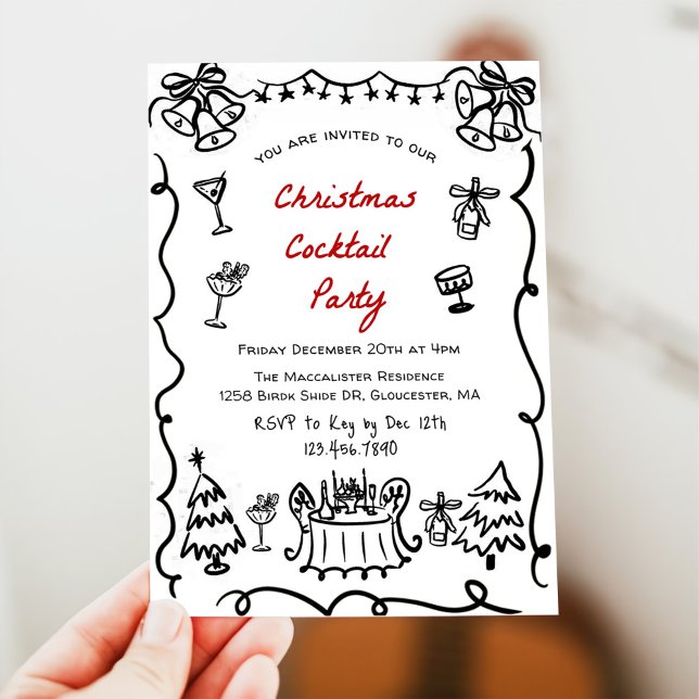 Funny Modern Simple Christmas Cocktail Party Invitation (Creator Uploaded)