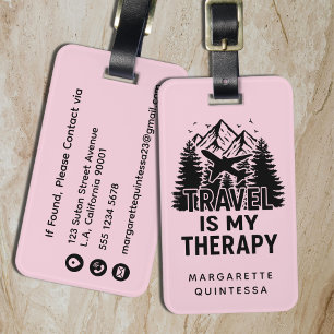 Funny Modern Travel Girly Pink Bold Humor Trendy   Luggage Tag