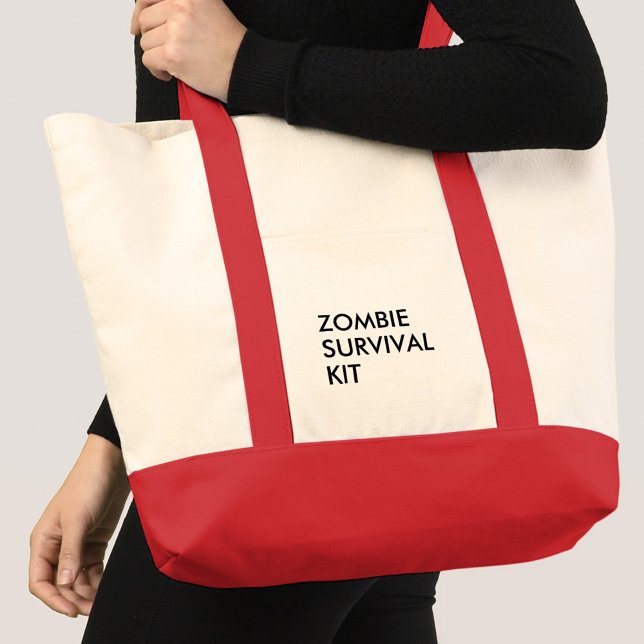 Funny Modern Typography Minimalist Large Tote Bag (Creator Uploaded)