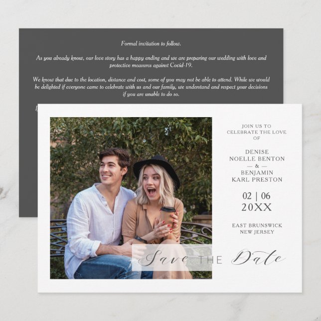 Funny Modern Typography Script  Minimalist Wedding (Front/Back)