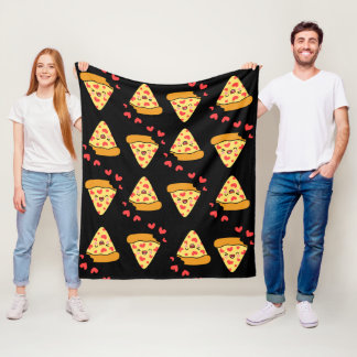 Funny modern vintage pizza pattern cheese retro  fleece blanket