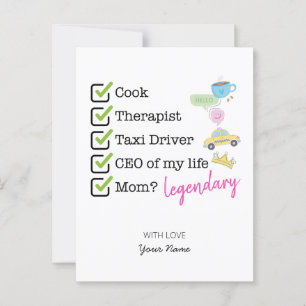 Funny Mom Checklist Postcard