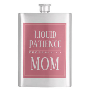 Funny Mom Humor Quote Custom Modern Monogram Hip Flask