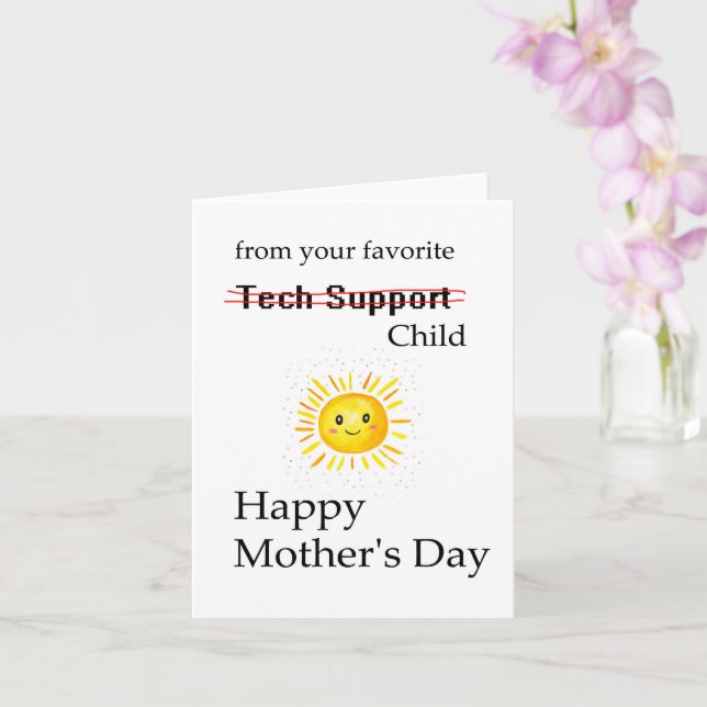 Funny Mom Joke Card Mothers Day Favorite Child  (Orchid)