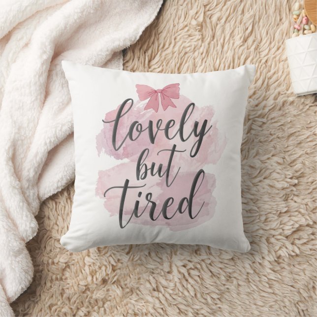 Funny Mom Life "Lovely But Tired" Saying Cushion (Blanket)
