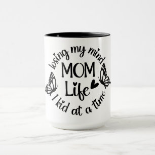 Funny MOM Life Mug with Butterfly Design