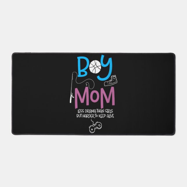 Funny Mom of Boys Proud Mom Good Mothers Day Desk Mat (Front)