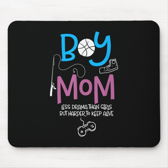Funny Mom of Boys Proud Mom Good Mothers Day Mouse Pad (Front)