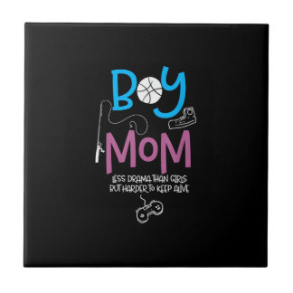 Funny Mom of Boys Proud Mom Good Mothers Day Tile