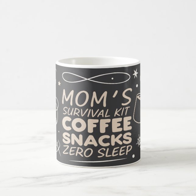 Funny Mom Survival Mug 2026, exhausted mom mug (Center)