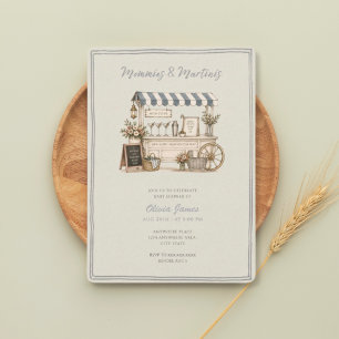 Funny mommies and martinis baby shower invitation