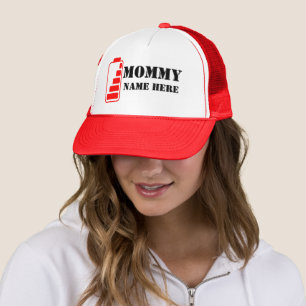 FUNNY MOMMY RED BATTERY MOM GIFT TRUCKER HAT