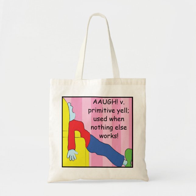 Funny Moms' Primitive Yell, Shopping Tote (Front)