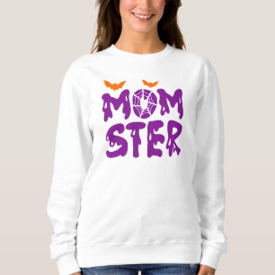 Funny "Momster" Dripping Letters Halloween Mum Sweatshirt