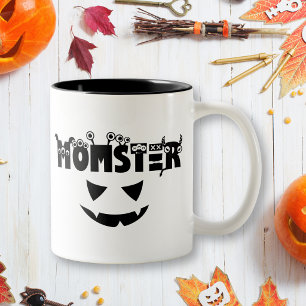 Funny Momster Halloween Mum Two-Tone Coffee Mug