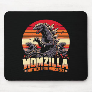 Funny Momzilla Mother Of Monsters Retro Birthday M Mouse Pad